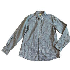 Brooks Brothers Regent Blue Print Long Sleeve Button Down Shirt Cotton Medium